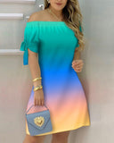 Affluent Women Off Shoulder Summer Mini Dress