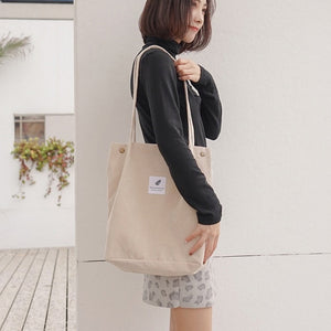 Affluent Women Corduroy Canvas Bag