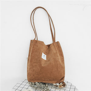 Affluent Women Corduroy Canvas Bag