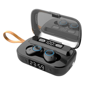 Affluent Bluetooth Earphones with Flashlight Clock Display