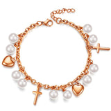 Affluent Bible Chain Heart Bracelet - Stainless Steel