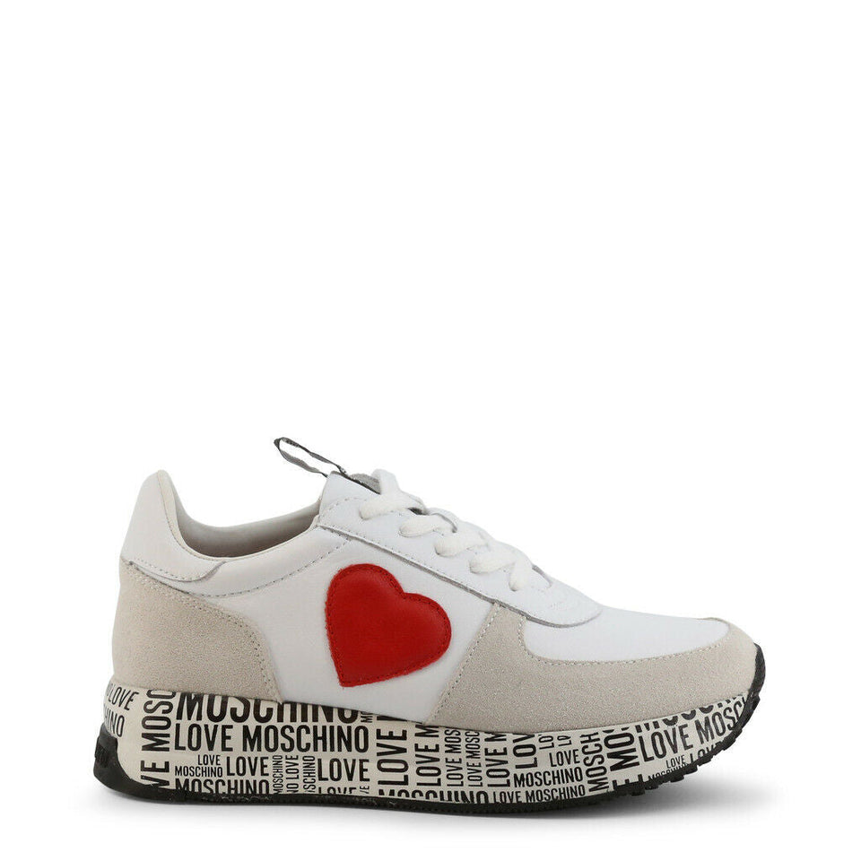 Love Moschino White Heart Sneakers