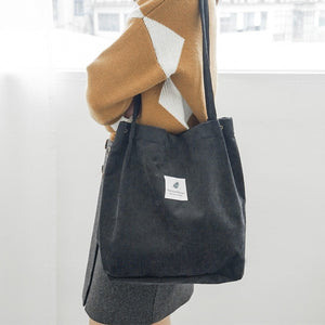 Affluent Women Corduroy Canvas Bag