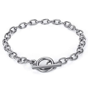 Affluent Bible Chain Heart Bracelet - Stainless Steel