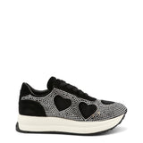 LOVE MOSCHINO Rhinestone Heart Sneakers - Black