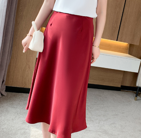 Affluent High Waisted Silk Skirt