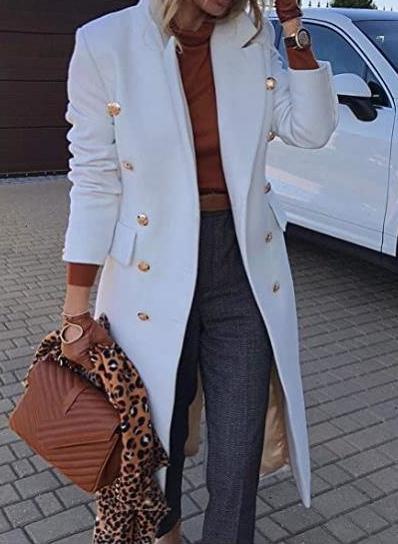 Affluent Double Breasted Long Coat