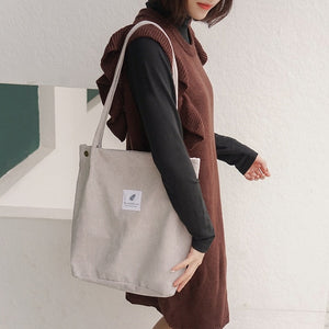 Affluent Women Corduroy Canvas Bag