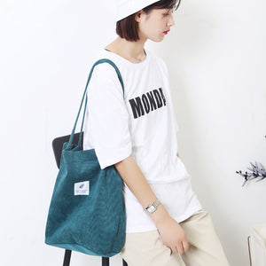 Affluent Women Corduroy Canvas Bag