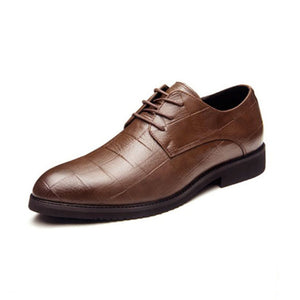 Affluent Thick-soled Laced Up Mens Shoes