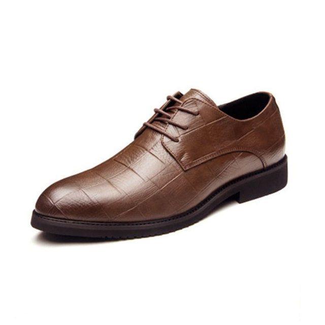 Affluent Thick-soled Laced Up Mens Shoes