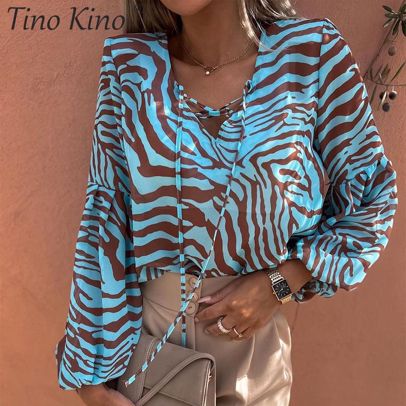 Affluent Zebra V-neck Blouse