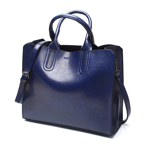 Trunk Soft Shoulder Bag In Sky Blue Leather