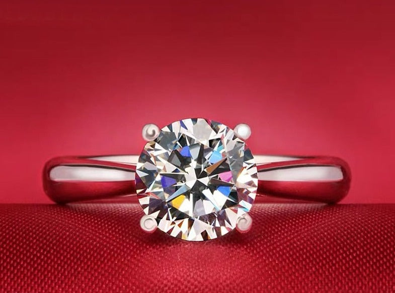 Affluent Engagement Ring - 18K White Gold Ring