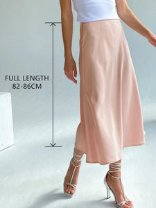 Affluent High Waisted Silk Skirt