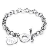 Affluent Bible Chain Heart Bracelet - Stainless Steel