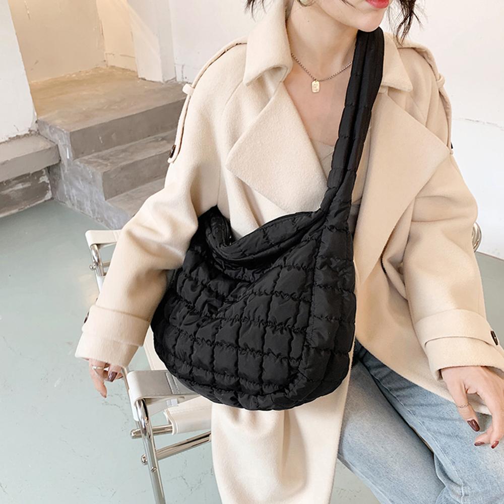 Affluent Lattice Pattern Shoulder Bag