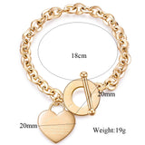 Affluent Bible Chain Heart Bracelet - Stainless Steel