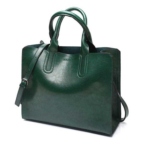 Affluent Store Leather Handbag - Large Size, Trunk Tote