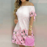 Affluent Women Off Shoulder Summer Mini Dress