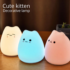 Affluent Cute Kitten Silicone LED Lamp