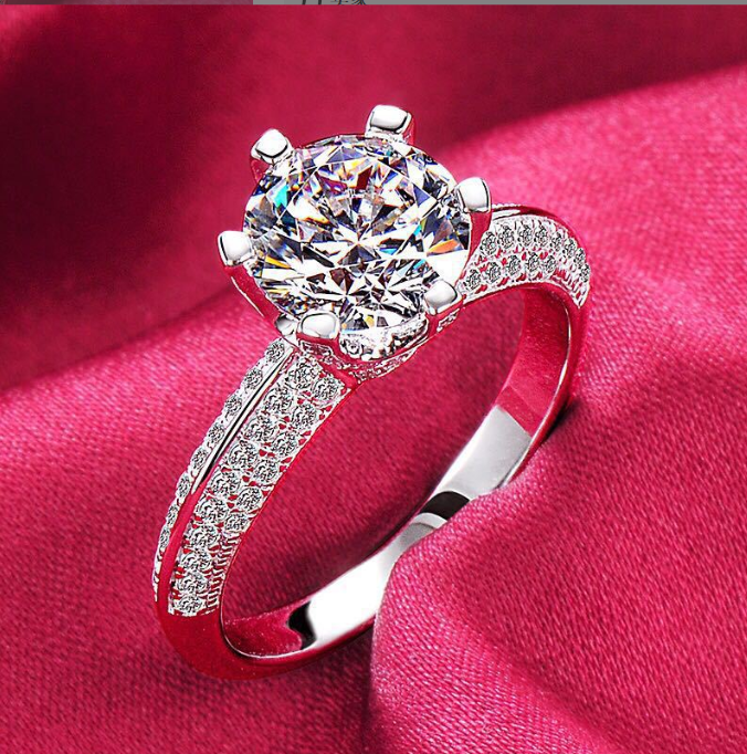 Affluent Engagement Ring - 18K White Gold Ring