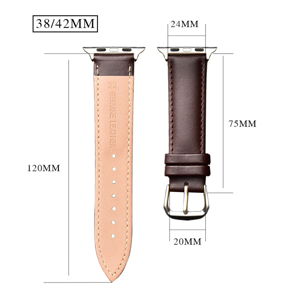 Affluent Genuine Leather Strap For Apple Watches