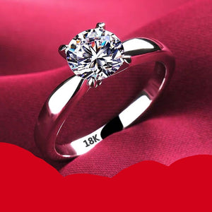 Affluent Engagement Ring - 18K White Gold Ring
