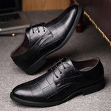 Affluent Thick-soled Laced Up Mens Shoes