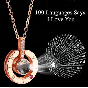 Say "I Love You" in 100 languages - Projection Necklace