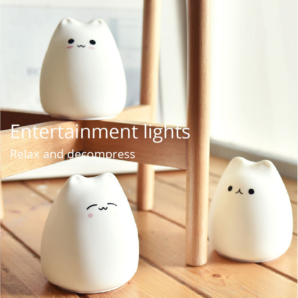 Affluent Cute Kitten Silicone LED Lamp