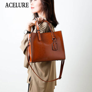 Affluent Store Leather Handbag - Large Size, Trunk Tote