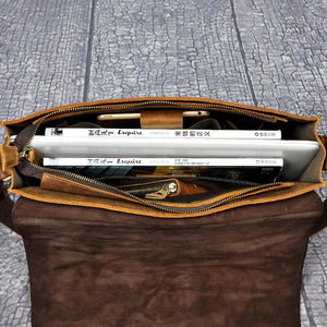 The Affluent Store Genuine Leather Messenger Bag