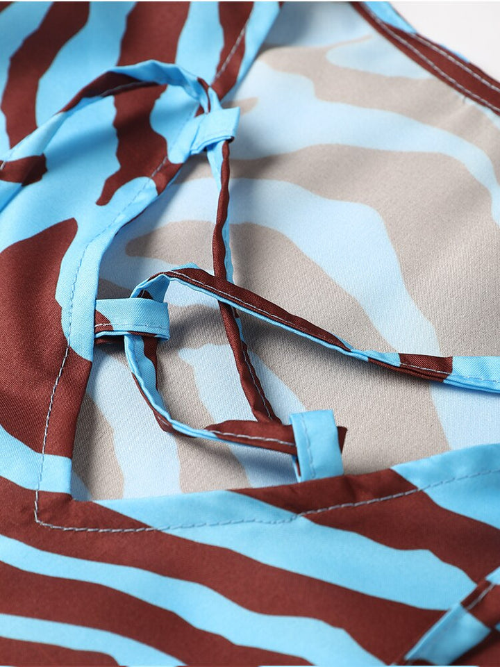 Affluent Zebra V-neck Blouse