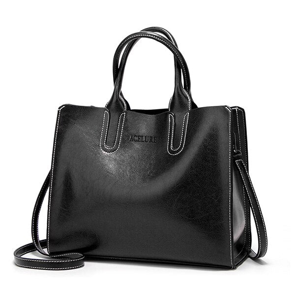 Affluent Store Leather Handbag - Large Size, Trunk Tote