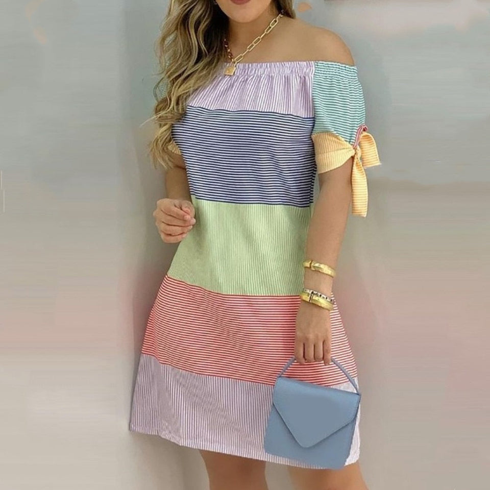 Affluent Women Off Shoulder Summer Mini Dress