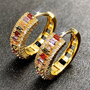 Exquisite Zircon Earrings - 14k Plated Gold