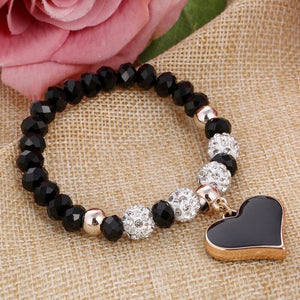 Vintage Bracelets with a Heart Pendant - Various colors