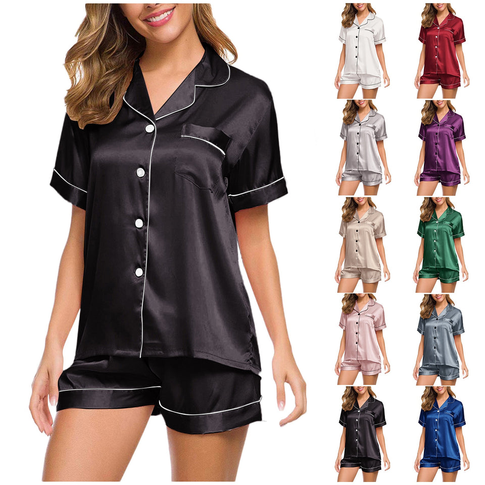 Affluent Silk Short Sleeve Pajamas