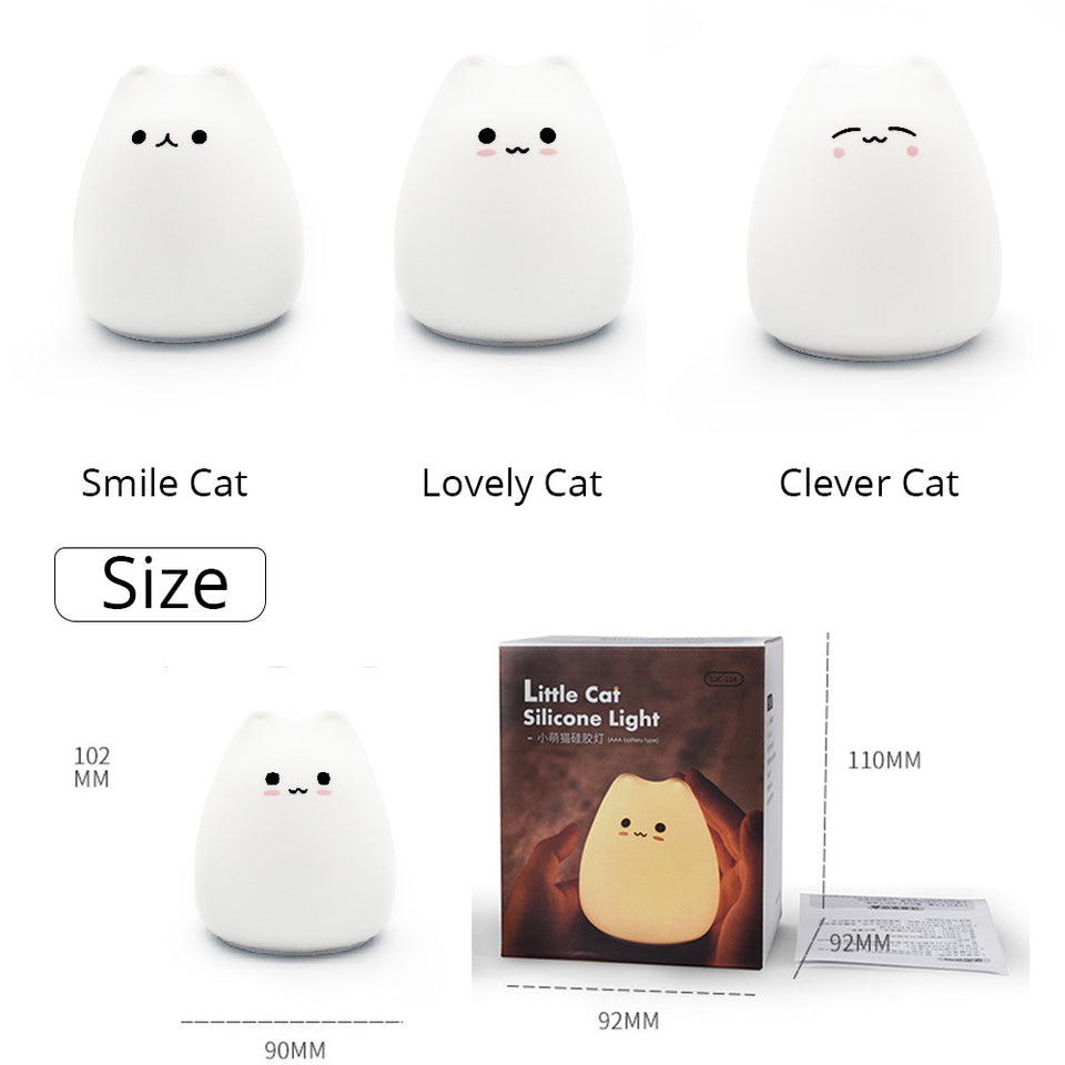 Affluent Cute Kitten Silicone LED Lamp