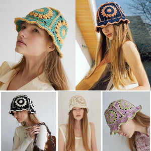 Affluent Handmade Flower Crochet Bucket Hat