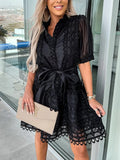 Affluent Patchwork Lace Elegant Mini Dress