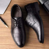 Affluent Thick-soled Laced Up Mens Shoes