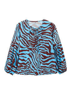 Affluent Zebra V-neck Blouse