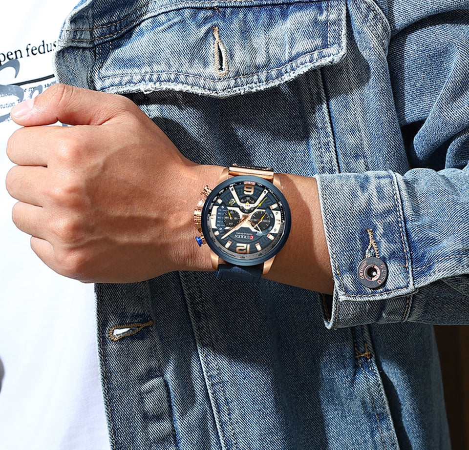 Watch - Leather Bands - Military Style