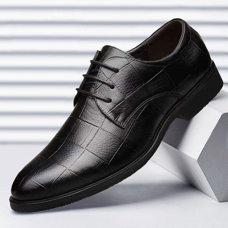 Affluent Thick-soled Laced Up Mens Shoes