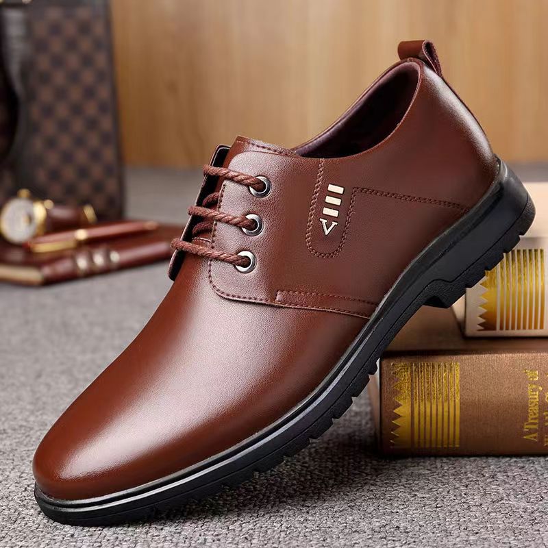 Affluent Thick-soled Laced Up Mens Shoes