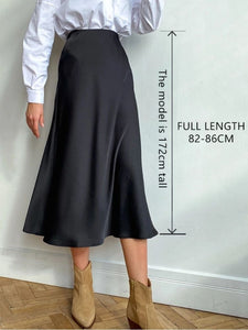 Affluent High Waisted Silk Skirt