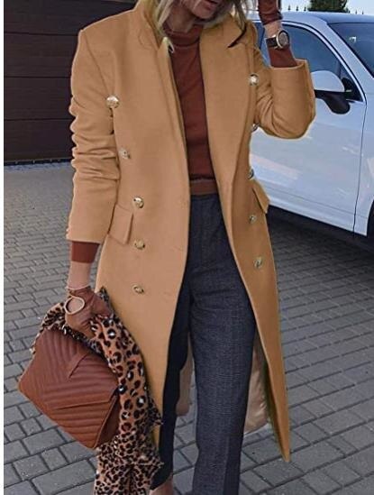 Affluent Double Breasted Long Coat