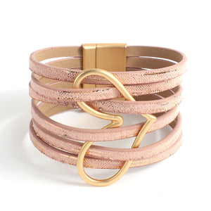LOVE LOVE LOVE Leather Bracelets - Various colors available